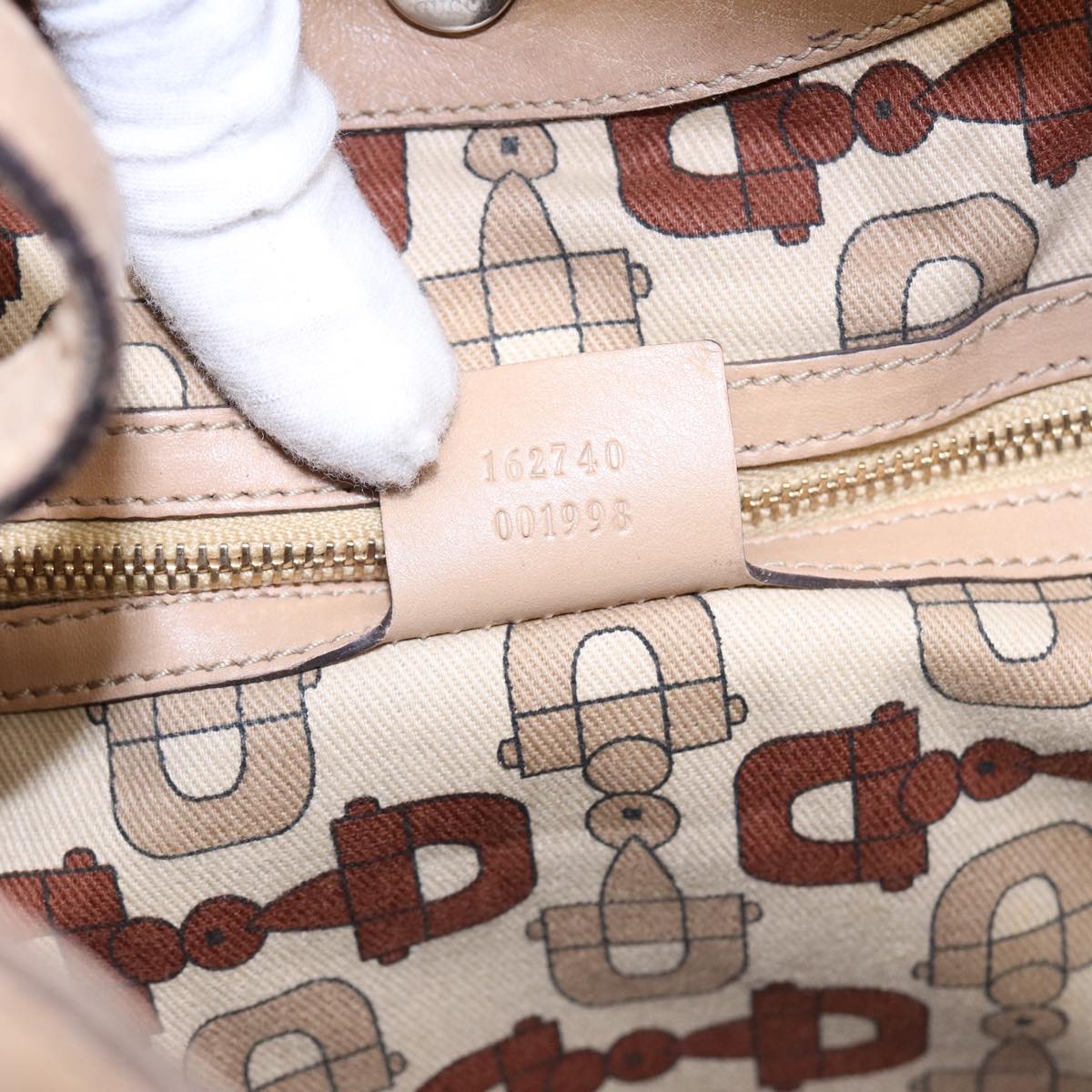 GUCCI GG Canvas ssima Interlocking Shoulder Bag Beige 162740 Auth ep5234