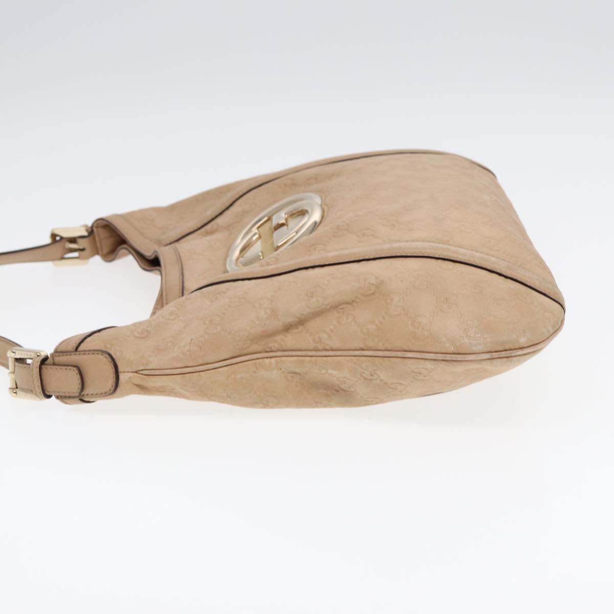 GUCCI GG Canvas ssima Interlocking Shoulder Bag Beige 162740 Auth ep5234