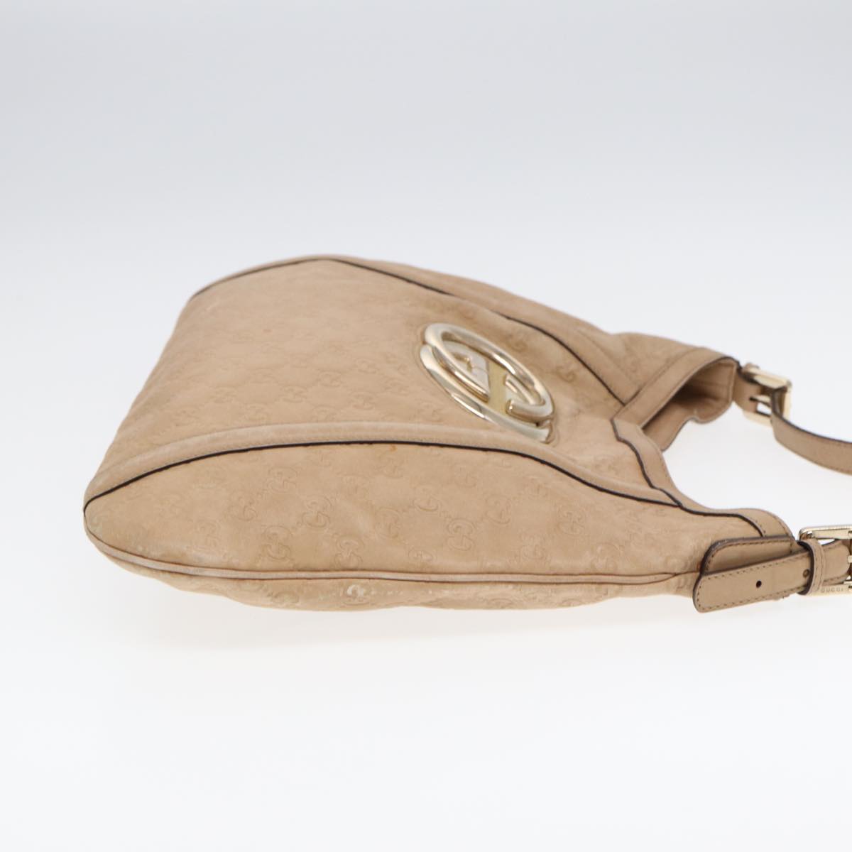 GUCCI GG Canvas ssima Interlocking Shoulder Bag Beige 162740 Auth ep5234