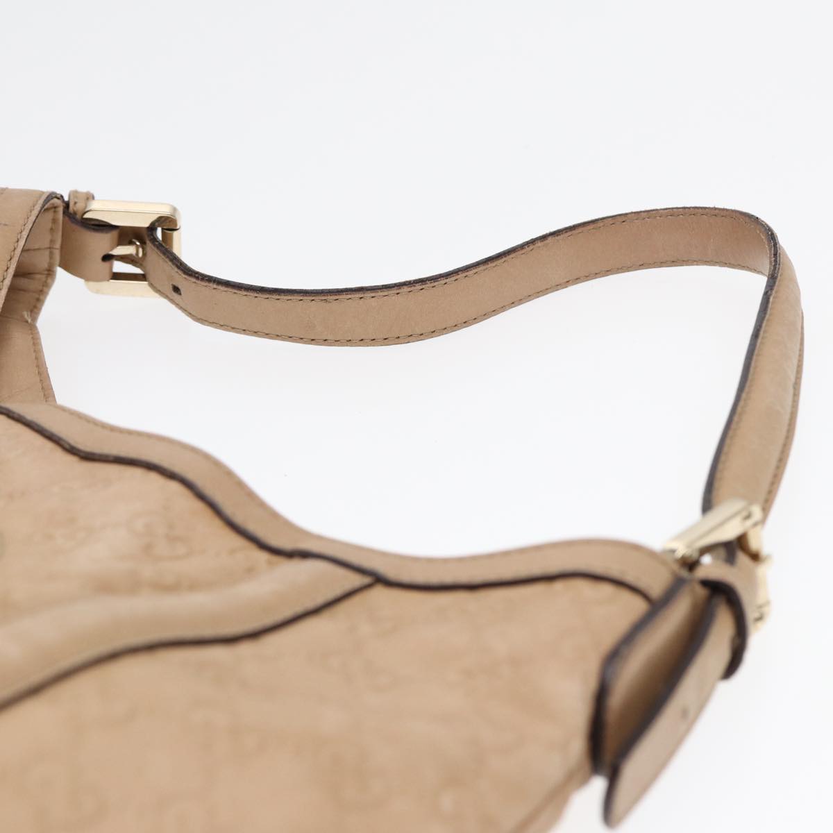 GUCCI GG Canvas ssima Interlocking Shoulder Bag Beige 162740 Auth ep5234