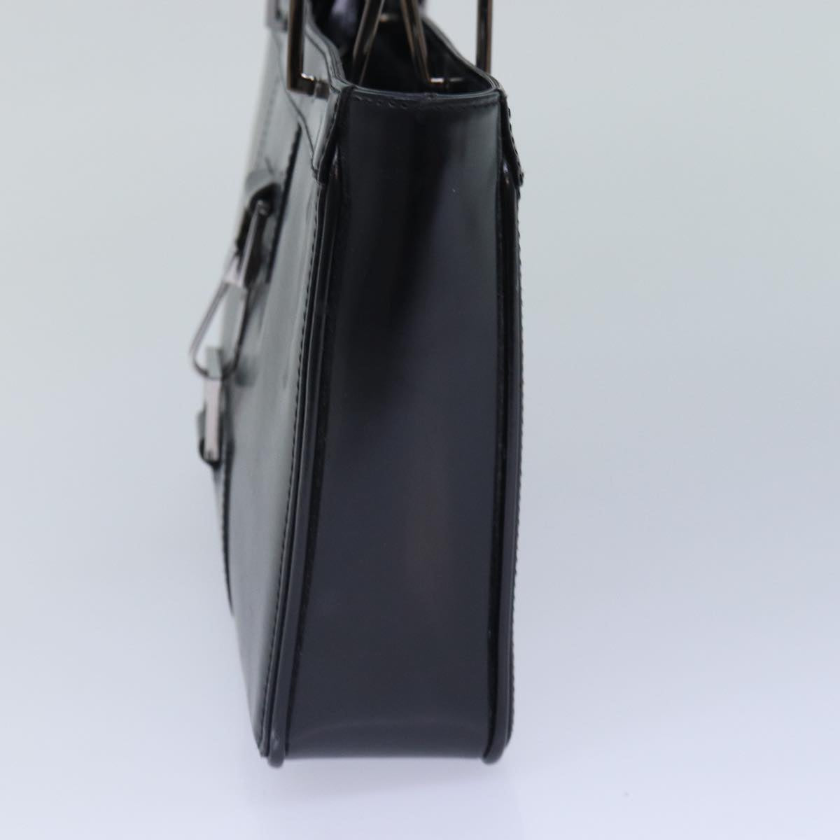 GUCCI Shoulder Bag Enamel Black Silver 002 1132 Auth ep5243