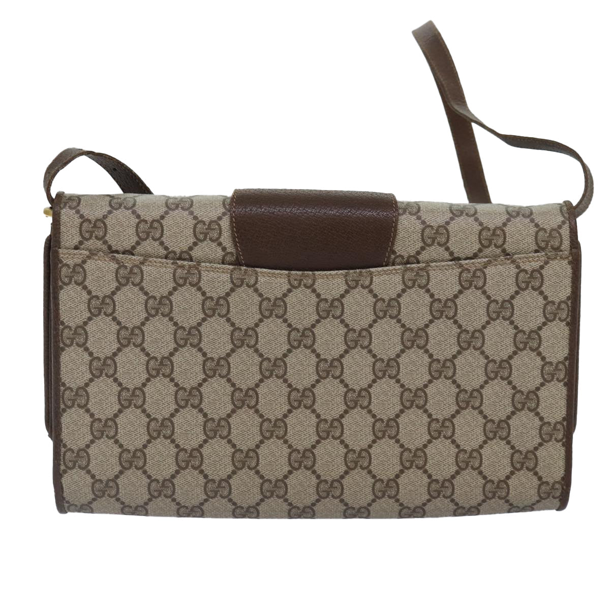 GUCCI GG Supreme Shoulder Bag PVC Leather Beige Gold 904 02 050 Auth ep5311