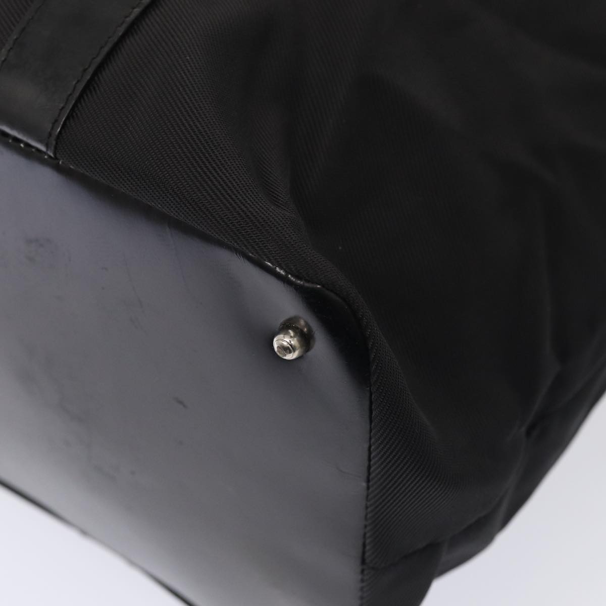 GUCCI Bamboo Tote Bag Nylon Black Silver 002 2058 0412 5 Auth ep5369