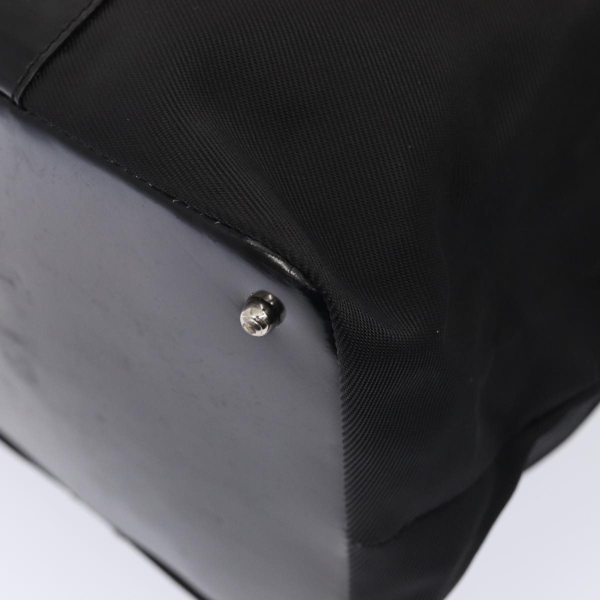 GUCCI Bamboo Tote Bag Nylon Black Silver 002 2058 0412 5 Auth ep5369