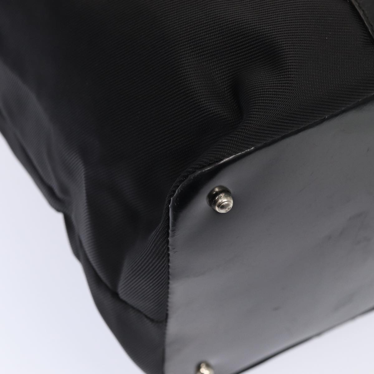 GUCCI Bamboo Tote Bag Nylon Black Silver 002 2058 0412 5 Auth ep5369