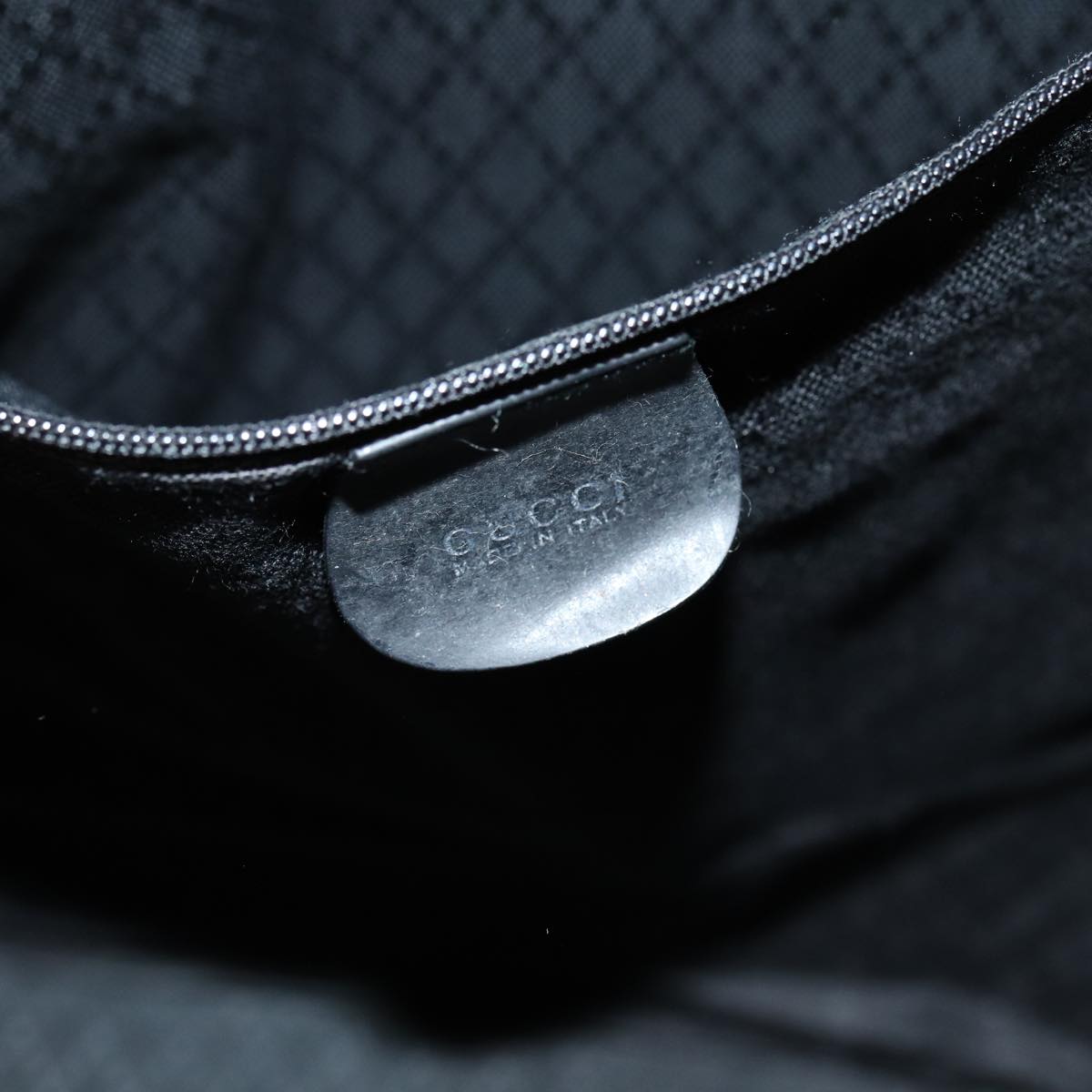 GUCCI Bamboo Tote Bag Nylon Black Silver 002 2058 0412 5 Auth ep5369