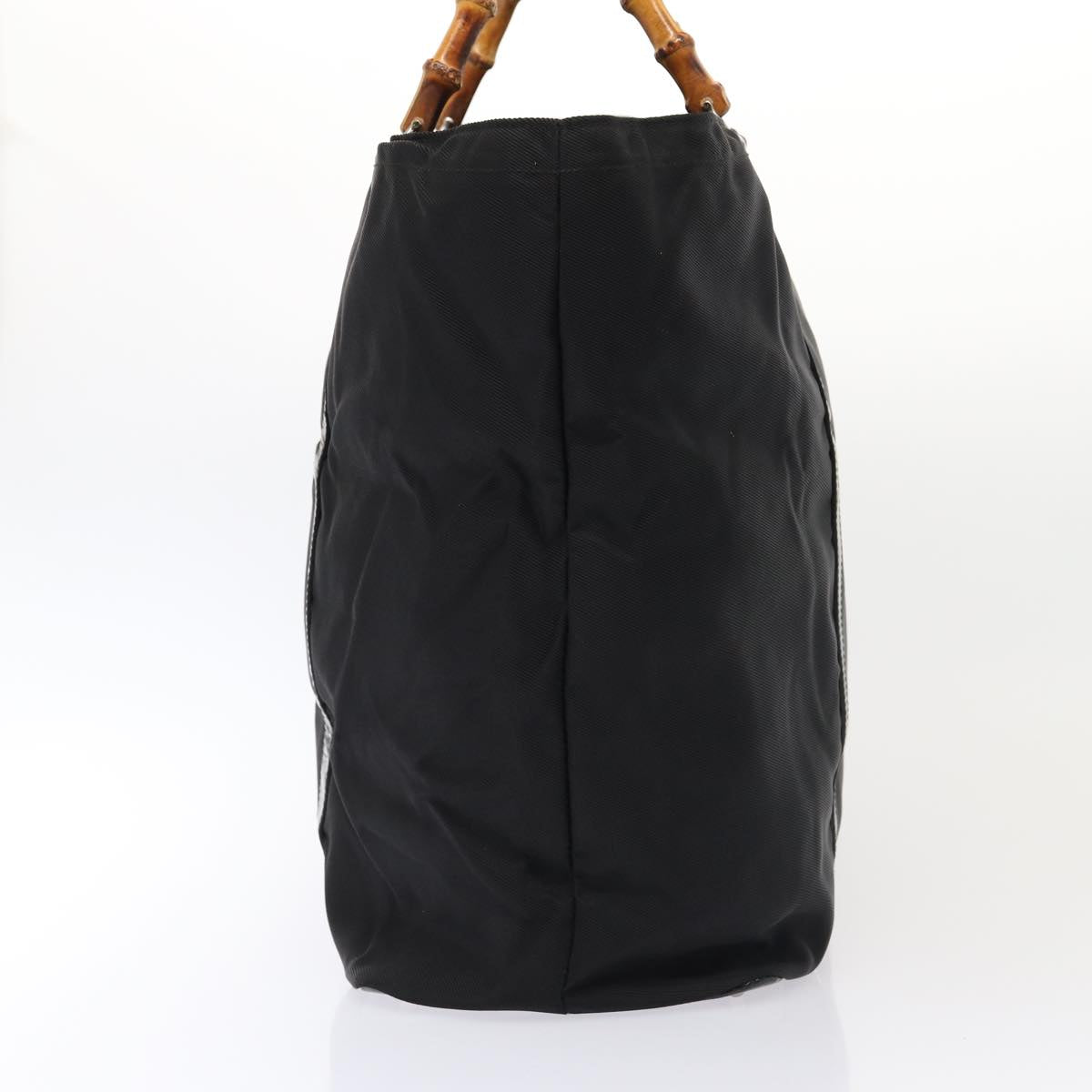 GUCCI Bamboo Tote Bag Nylon Black Silver 002 2058 0412 5 Auth ep5369