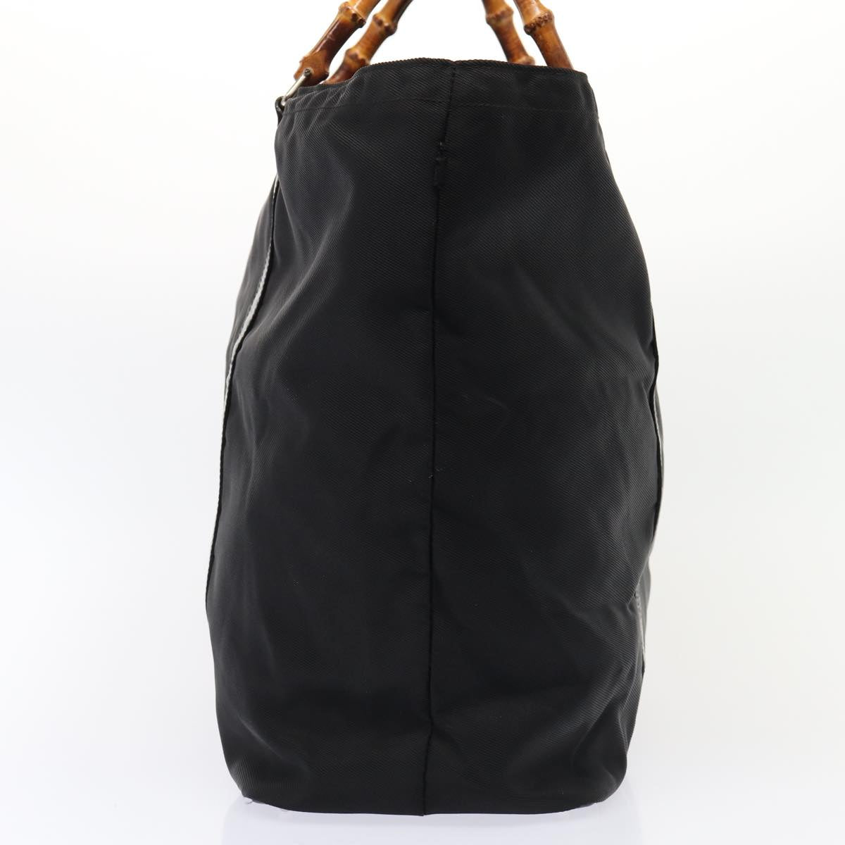 GUCCI Bamboo Tote Bag Nylon Black Silver 002 2058 0412 5 Auth ep5369