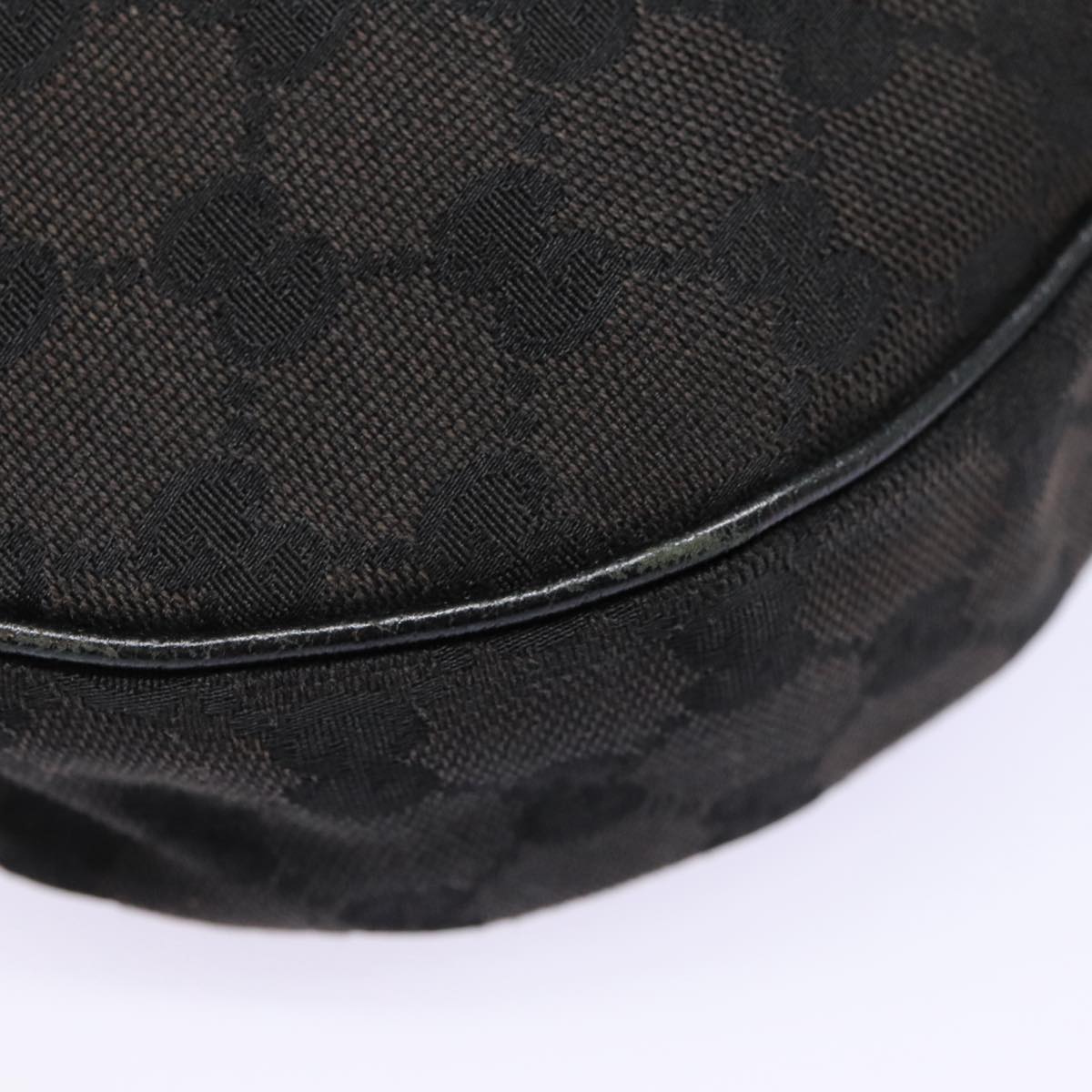 GUCCI GG Canvas Shoulder Bag Black Silver 122790 Auth ep5395
