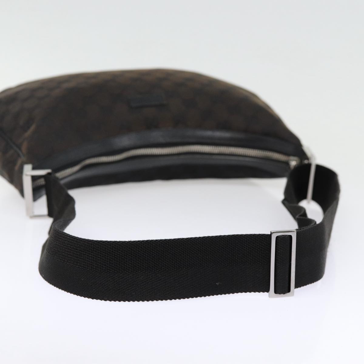 GUCCI GG Canvas Shoulder Bag Black Silver 122790 Auth ep5395