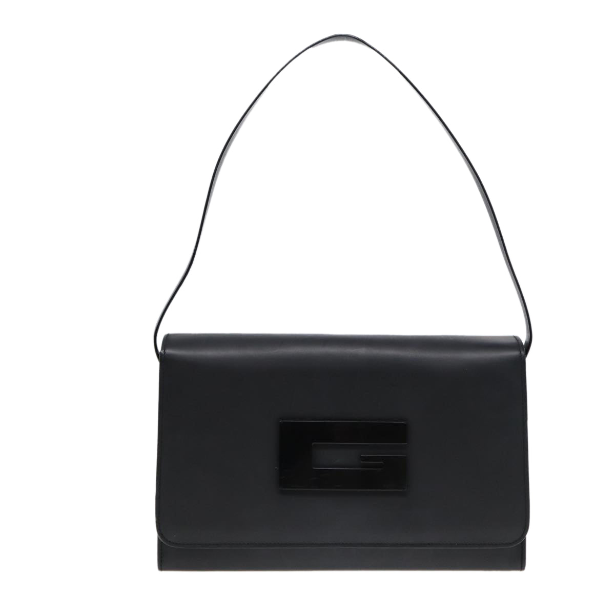 GUCCI Shoulder Bag Leather Black Silver 001 3064 Auth ep5463