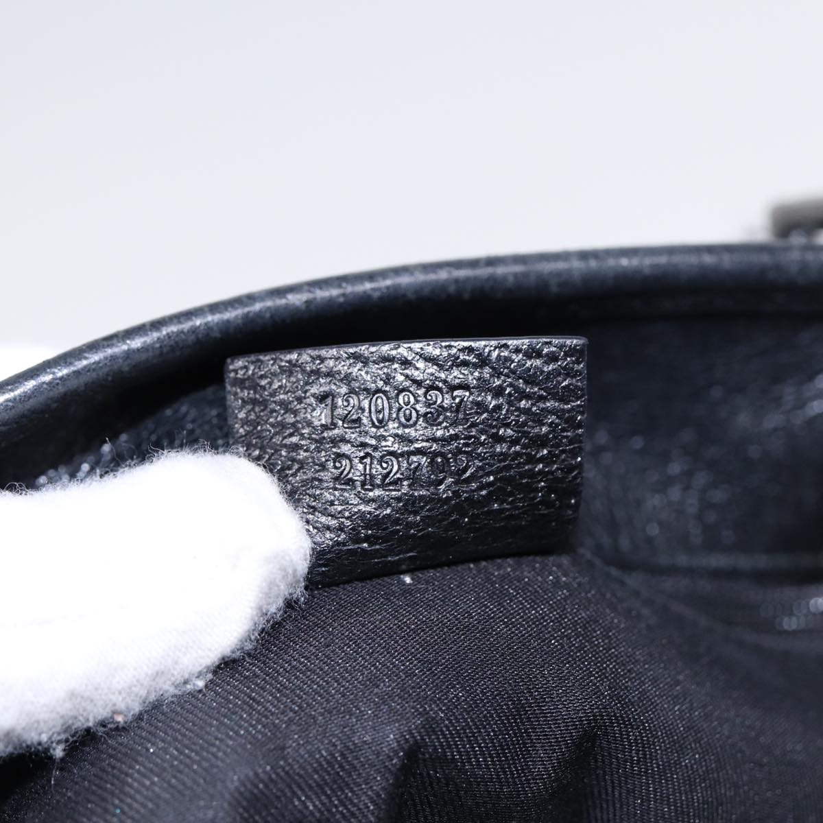 GUCCI GG Canvas Tote Bag Black Silver 120837 Auth ep5509