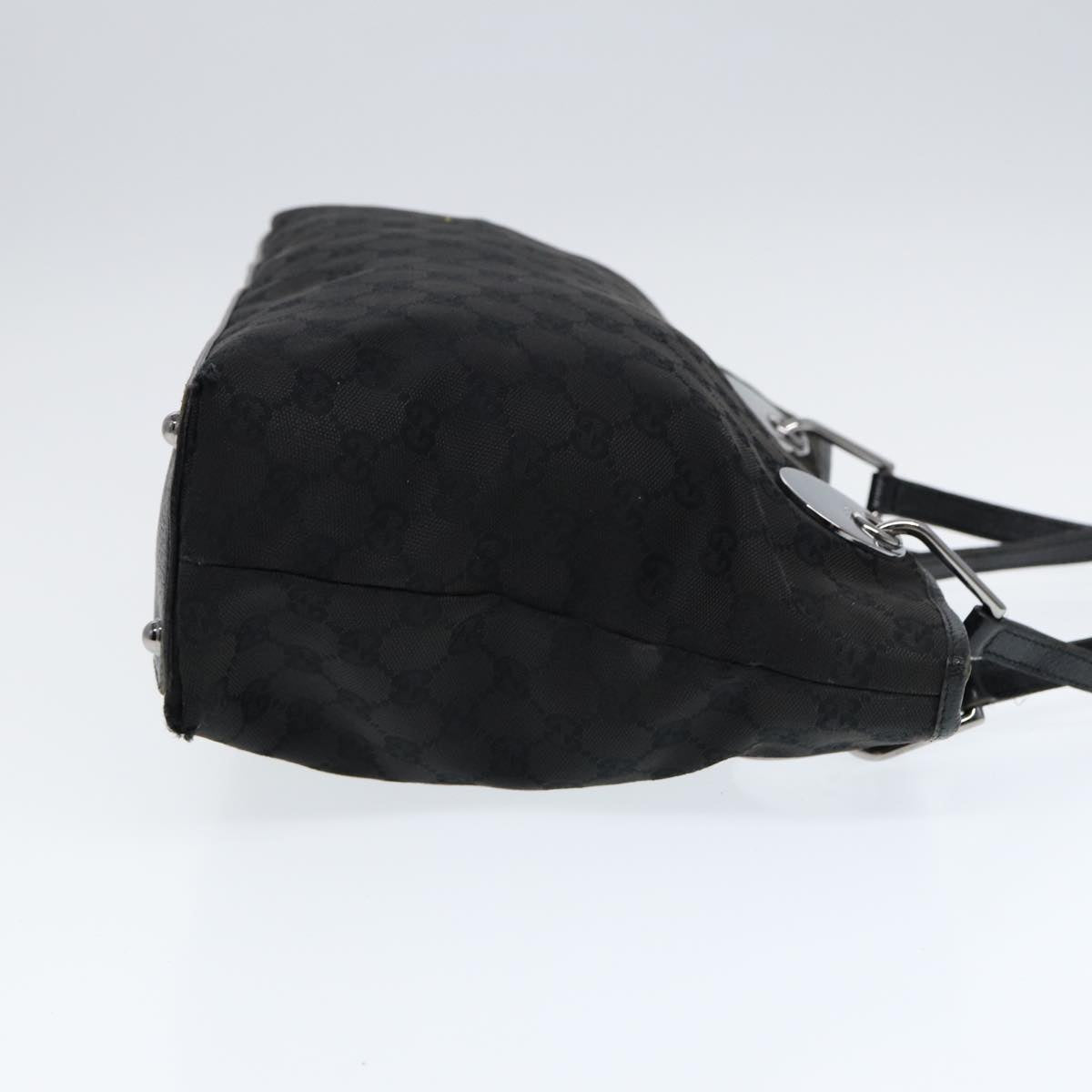 GUCCI GG Canvas Tote Bag Black Silver 120837 Auth ep5509
