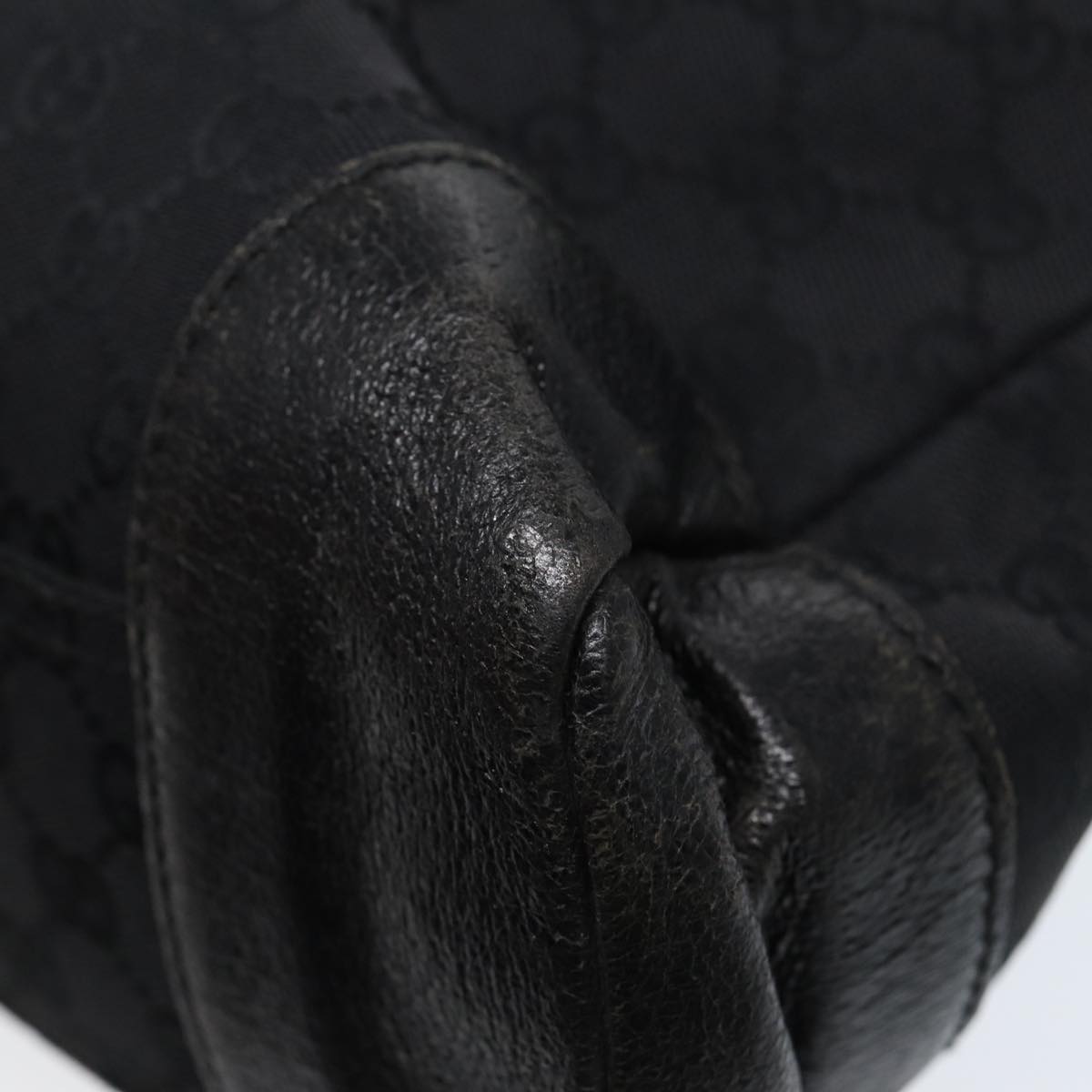 GUCCI GG Canvas Shoulder Bag Black Silver 110054 Auth ep5541