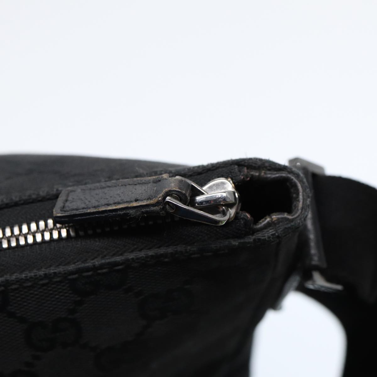 GUCCI GG Canvas Shoulder Bag Black Silver 110054 Auth ep5541