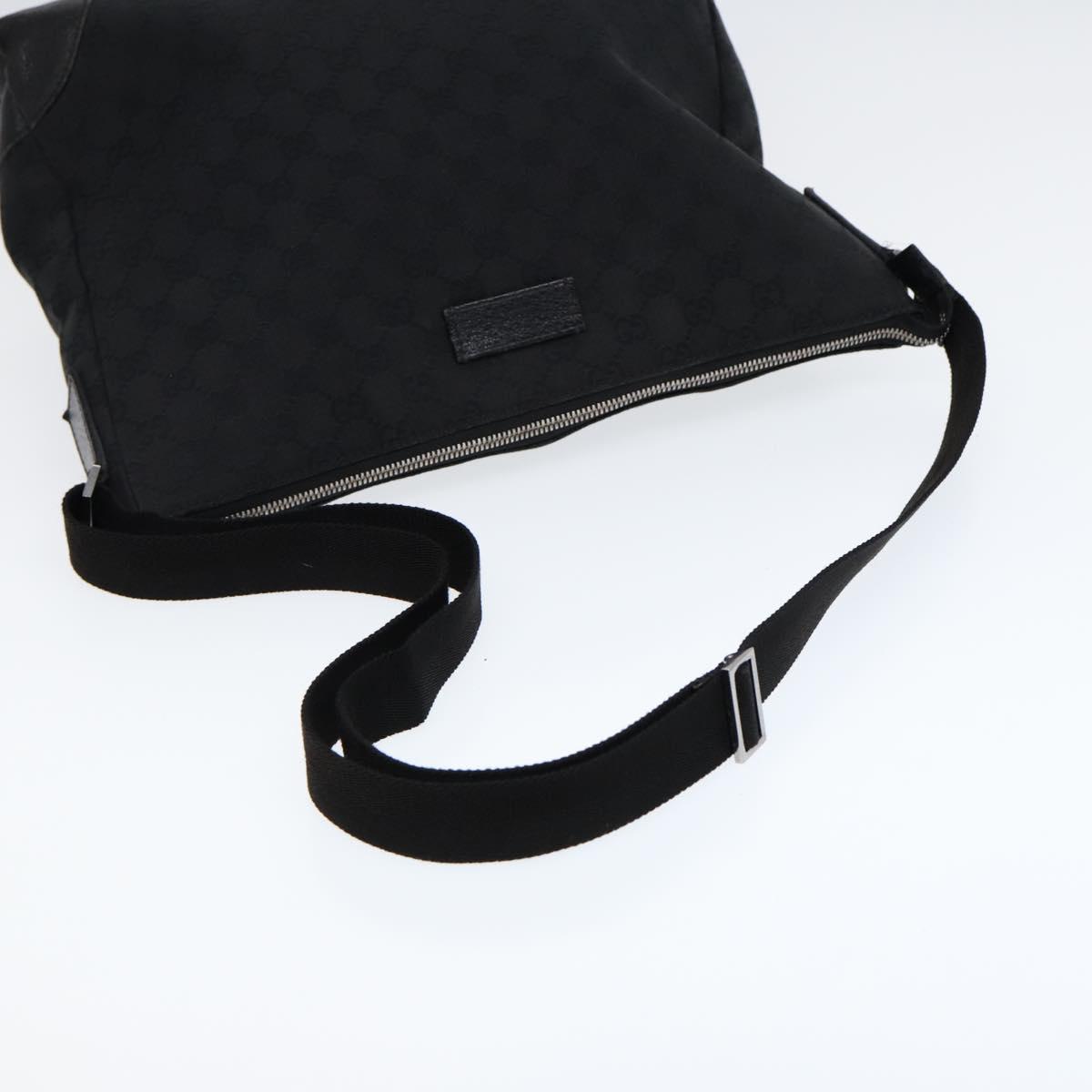 GUCCI GG Canvas Shoulder Bag Black Silver 110054 Auth ep5541