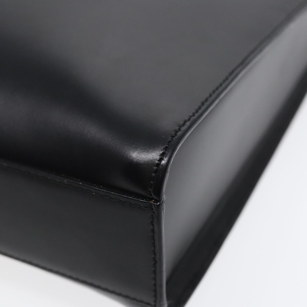 GUCCI Shoulder Bag Leather Black Silver Auth ep5573