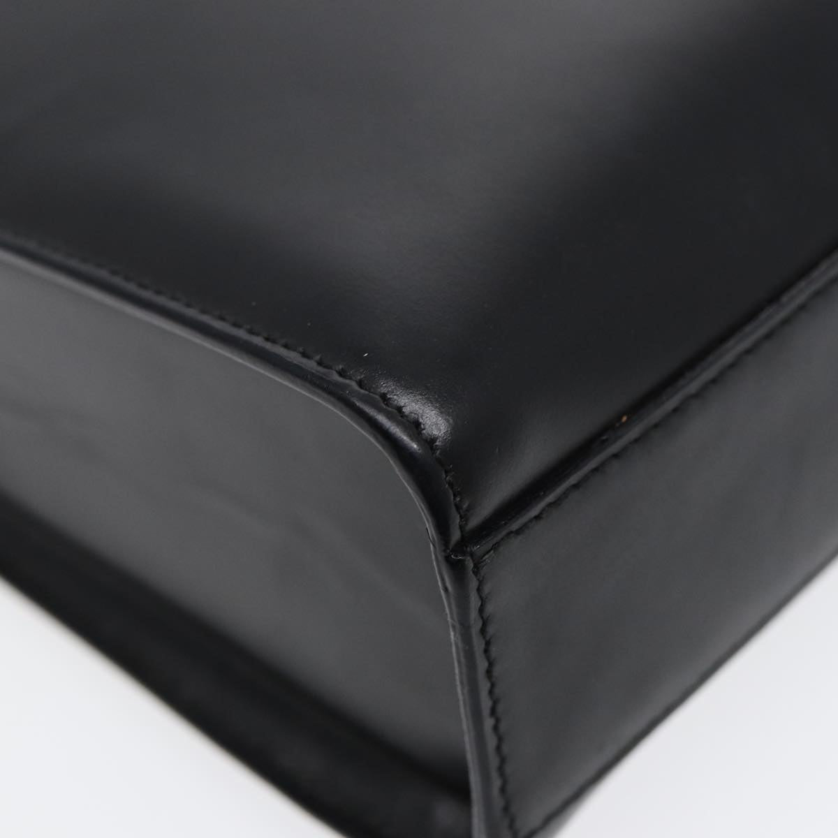 GUCCI Shoulder Bag Leather Black Silver Auth ep5573