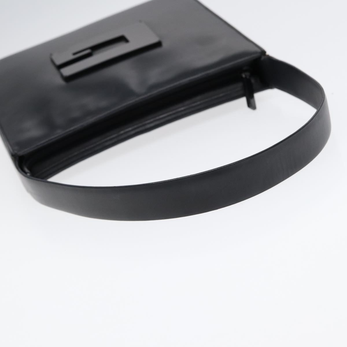 GUCCI Shoulder Bag Leather Black Silver Auth ep5573