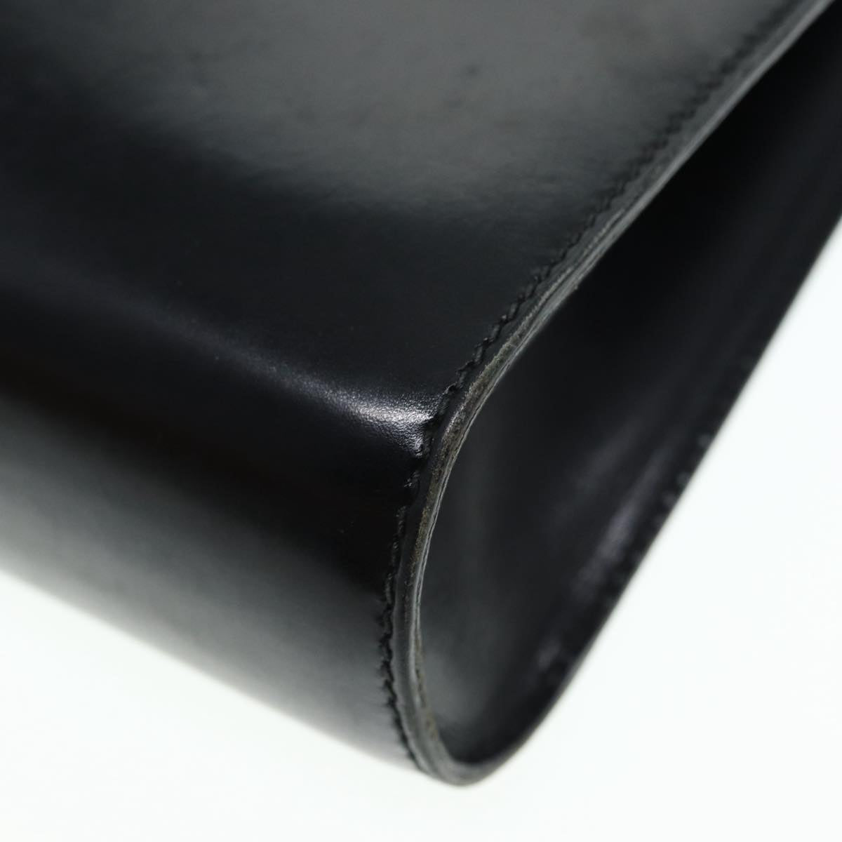 GUCCI Shoulder Bag Leather Black Gold Auth ep5586