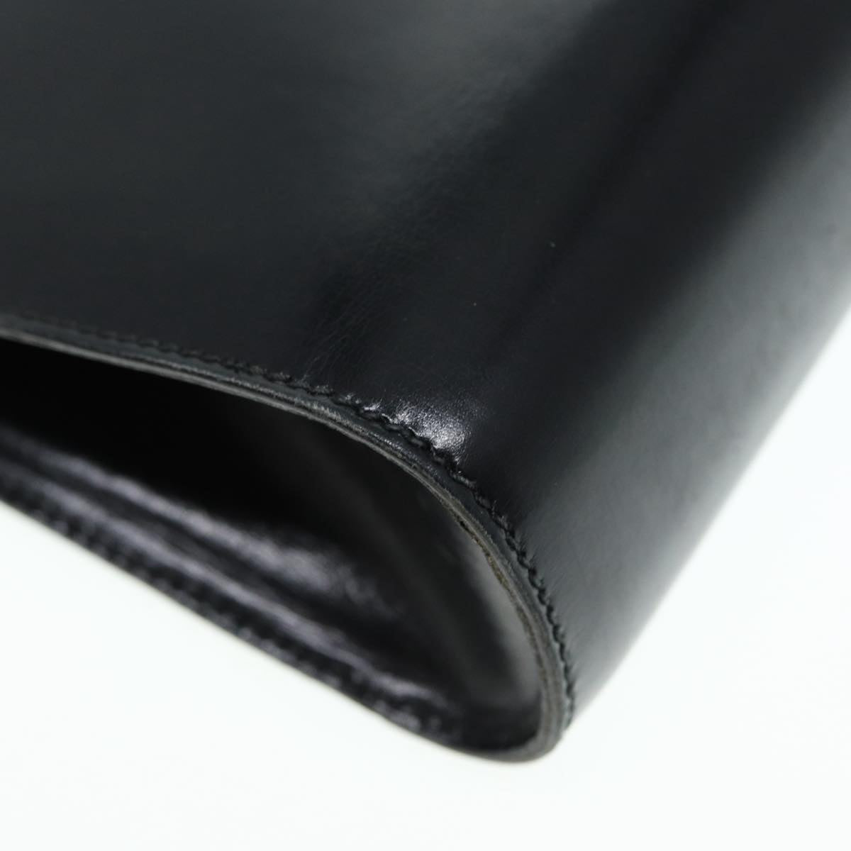 GUCCI Shoulder Bag Leather Black Gold Auth ep5586