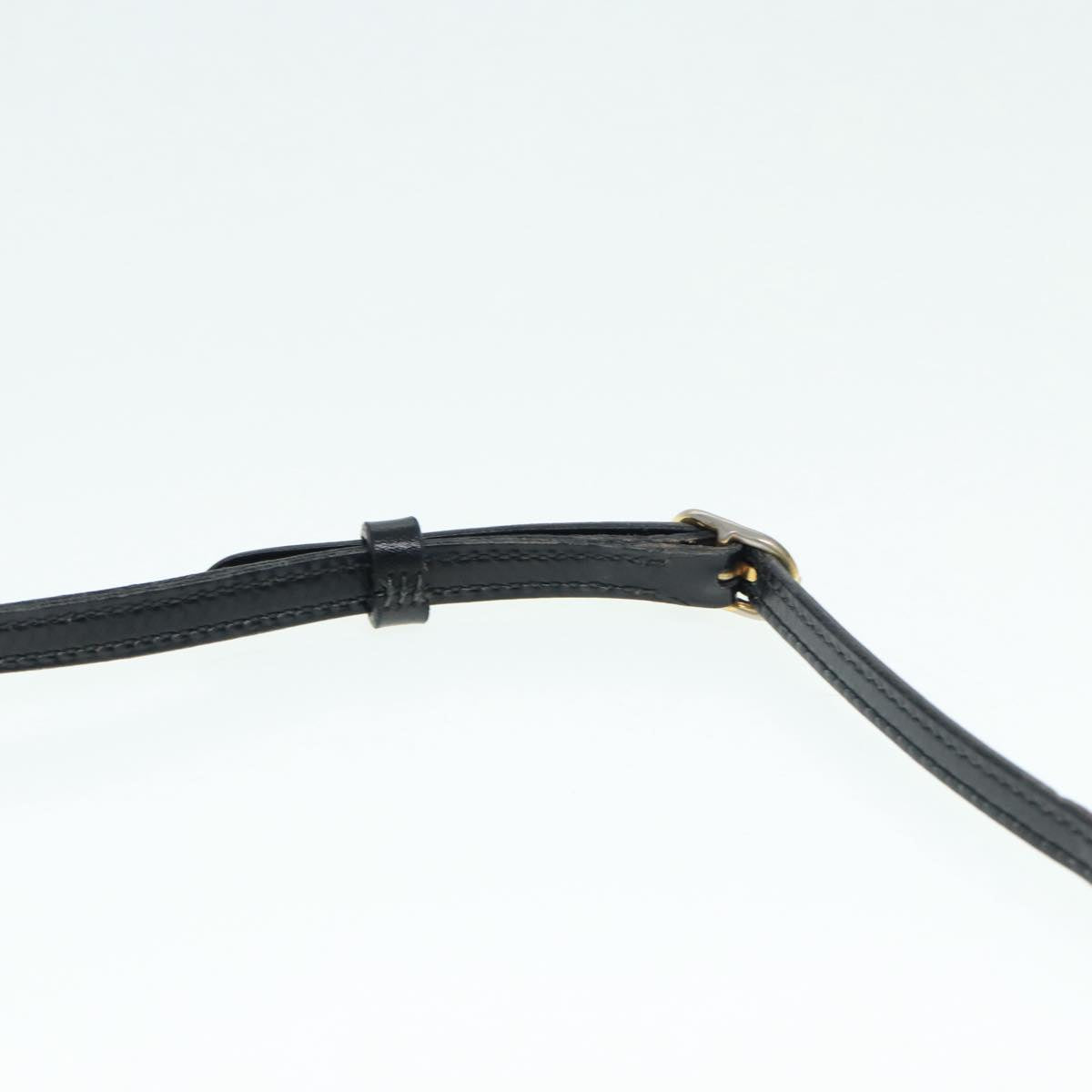 GUCCI Shoulder Bag Leather Black Gold Auth ep5586