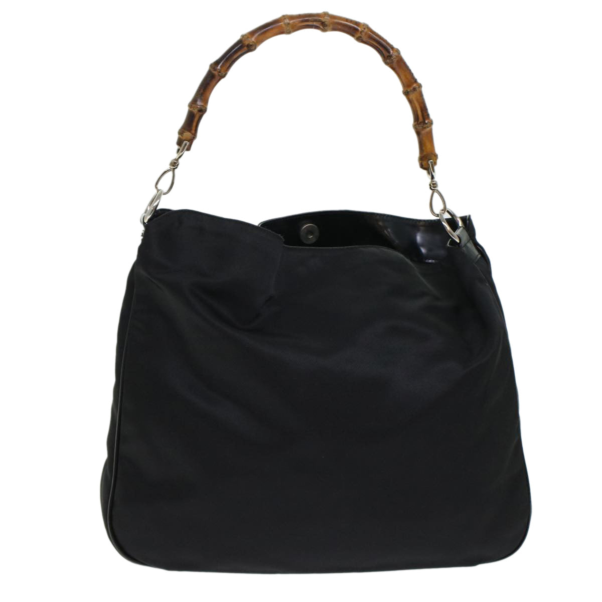 GUCCI Bamboo Shoulder Bag Nylon Black 00119981577 ep826
