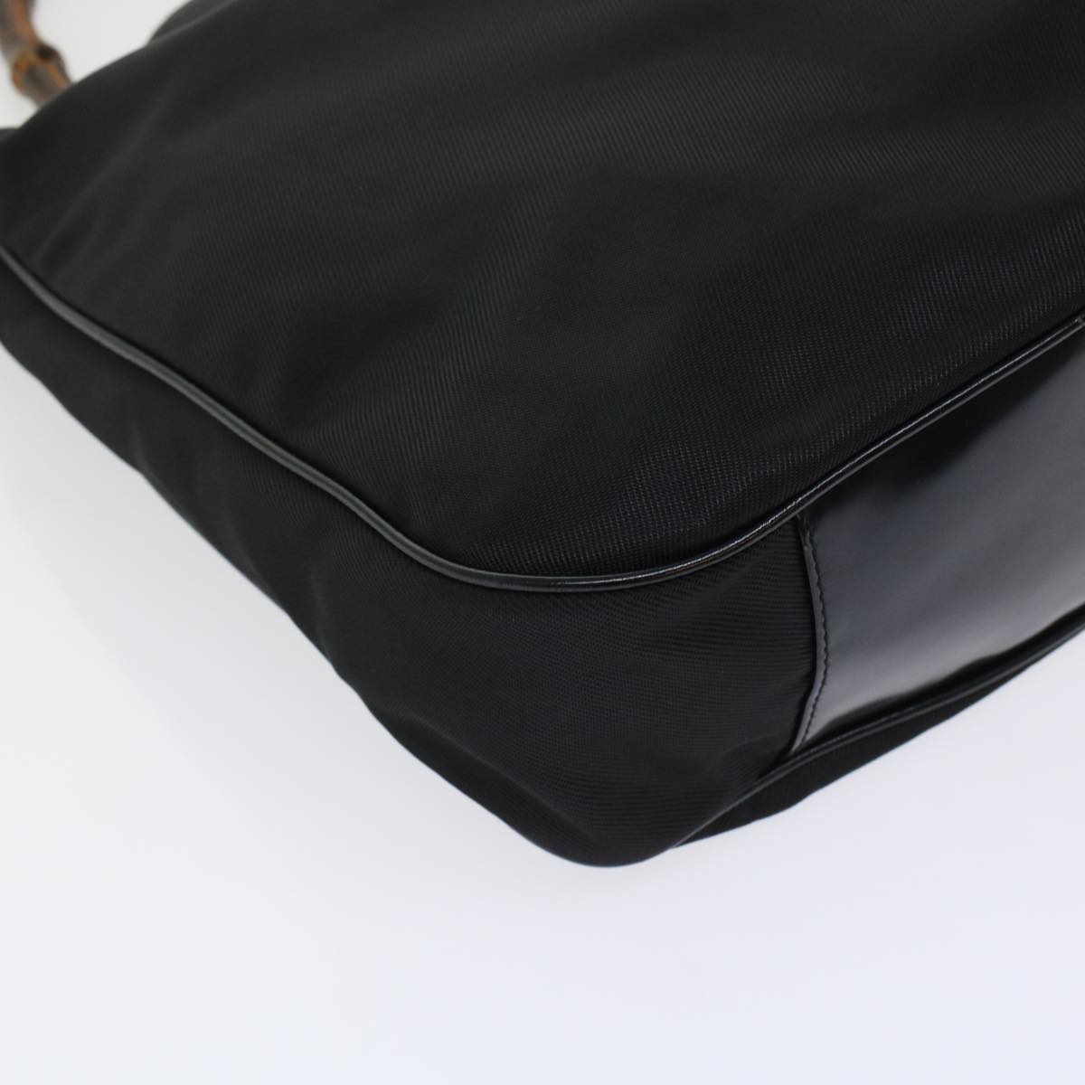 GUCCI Bamboo Shoulder Bag Nylon Black 00119981577 ep826