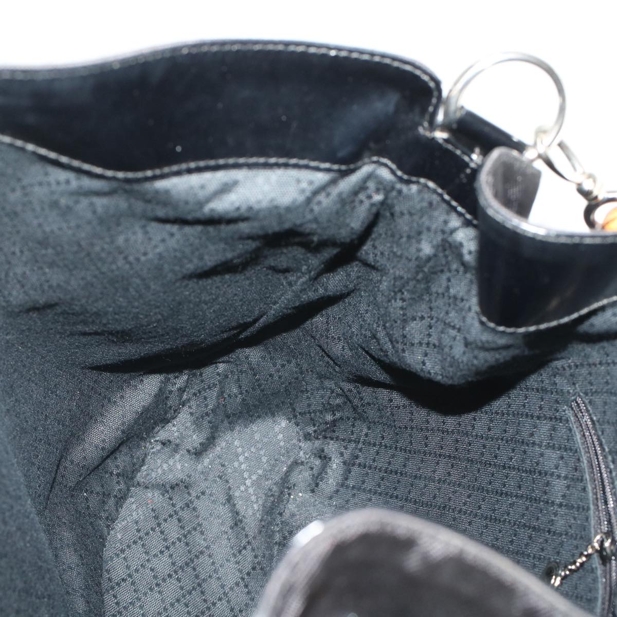 GUCCI Bamboo Shoulder Bag Nylon Black 00119981577 ep826
