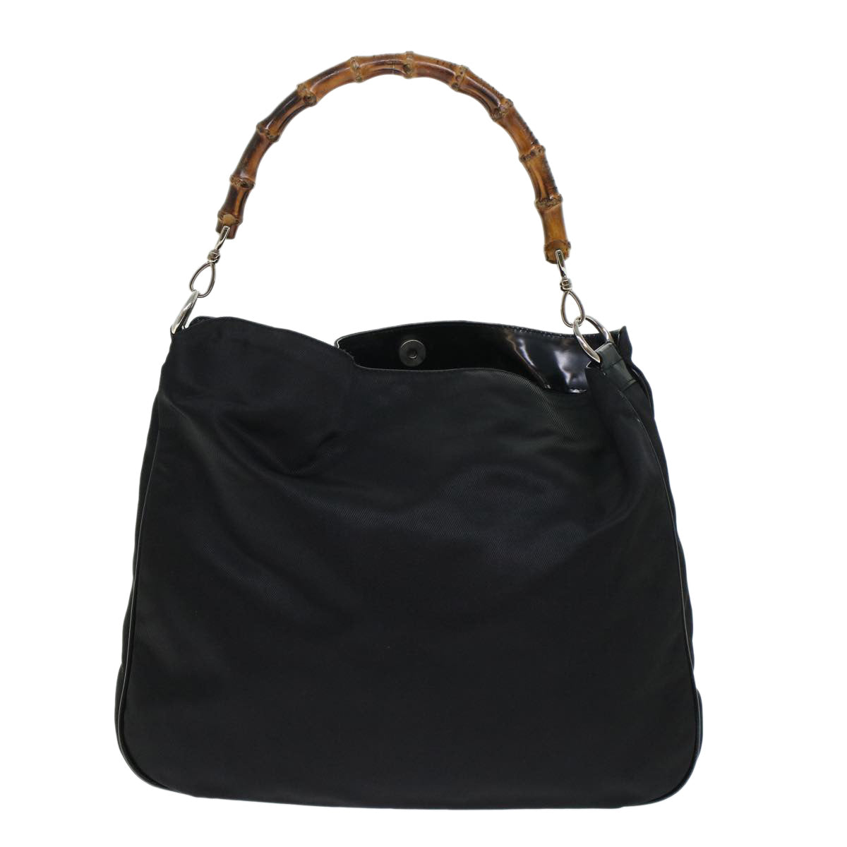 GUCCI Bamboo Shoulder Bag Nylon Black 00119981577 ep826