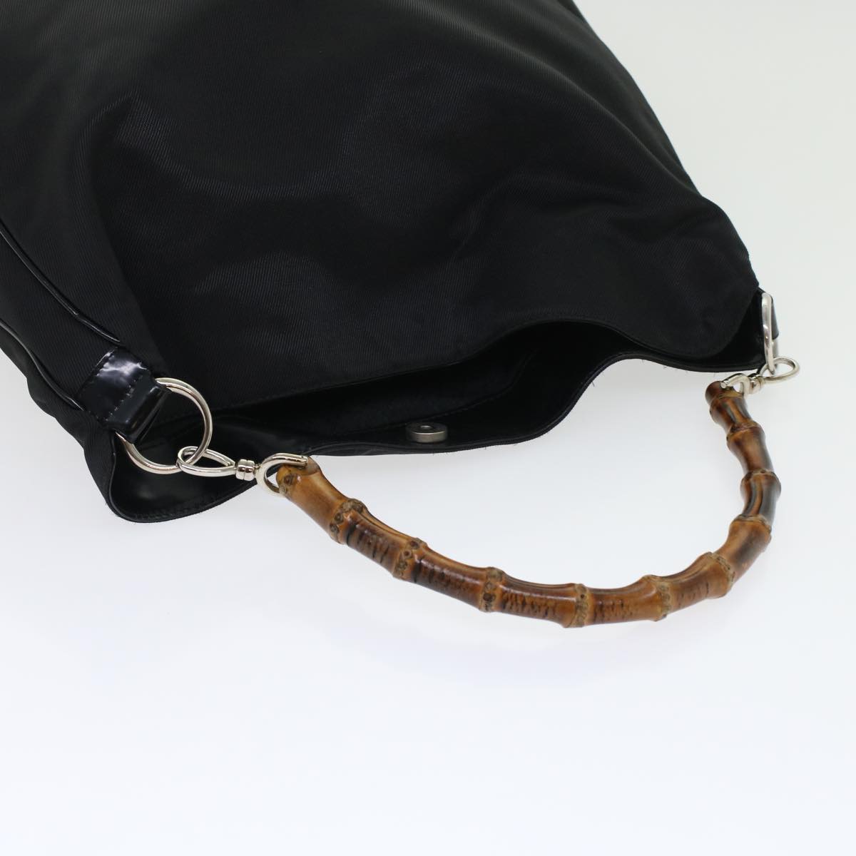 GUCCI Bamboo Shoulder Bag Nylon Black 00119981577 ep826