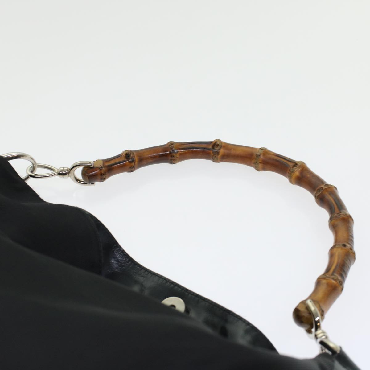 GUCCI Bamboo Shoulder Bag Nylon Black 00119981577 ep826