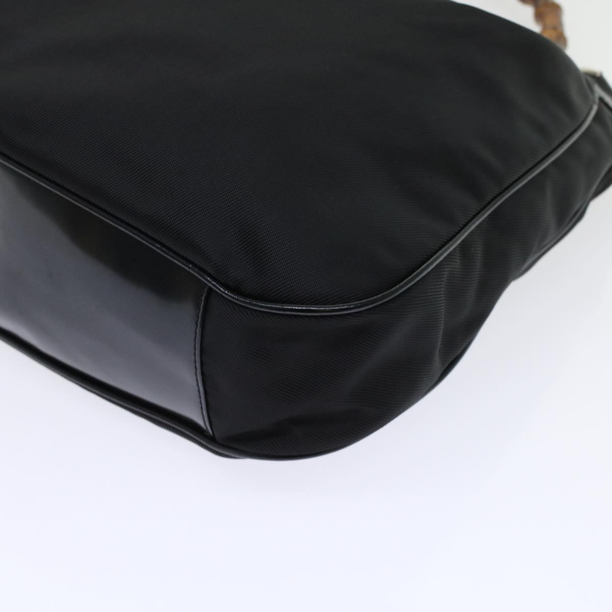 GUCCI Bamboo Shoulder Bag Nylon Black 00119981577 ep826