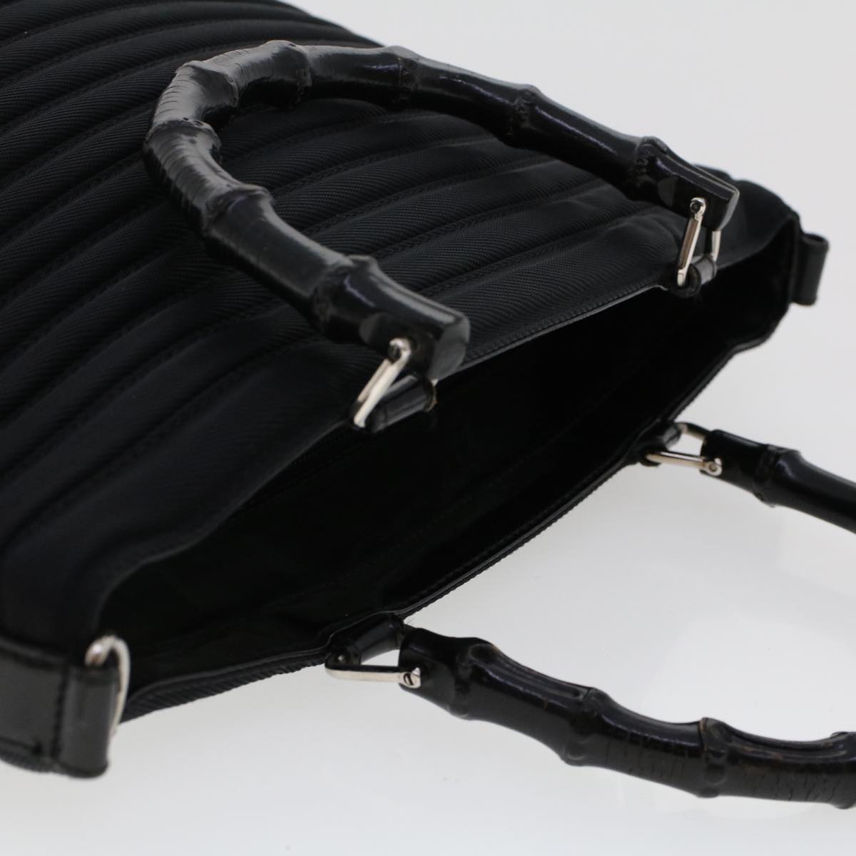 Gucci Bamboo Shoulder Bag Nylon Black 00017050588 ep982