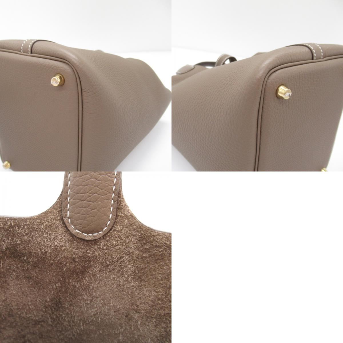 Hermes Picotin Lock PM Etoupe Handbag Handbag Handbag Leather ant Bejewel