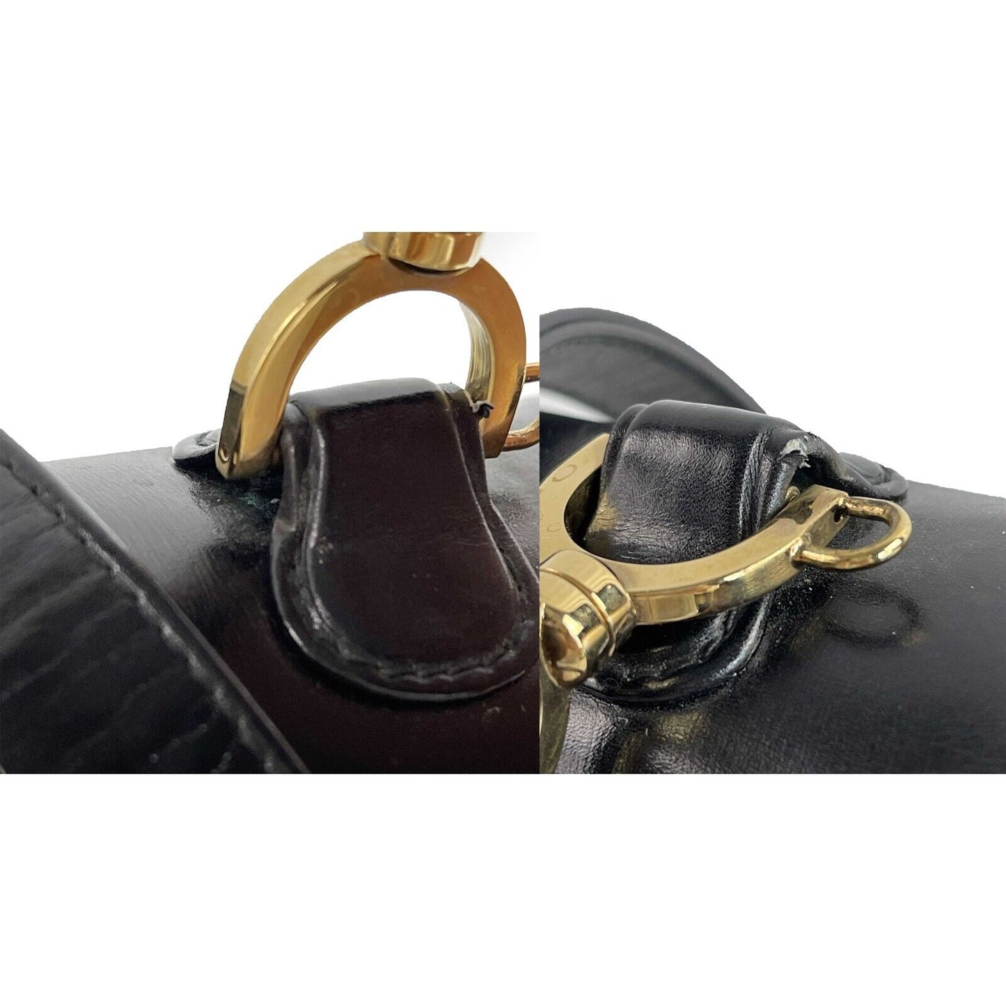GUCCI Vintage Bamboo Night Handle Black shoulder crossbody bag
