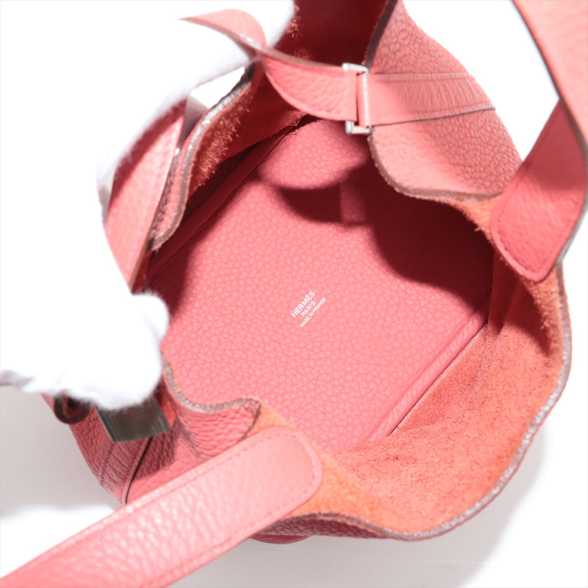 Hermes Picotin Lock PM Clemence Red Silver G O2011 Open-key