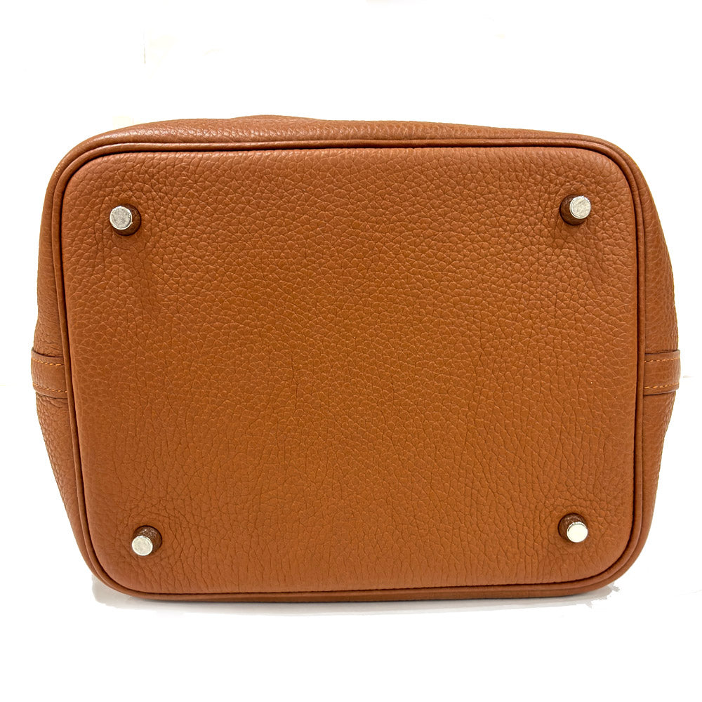 Hermes Picotin Lock MM Brown Alligator Clemence Silver Y刻 22 Handbag