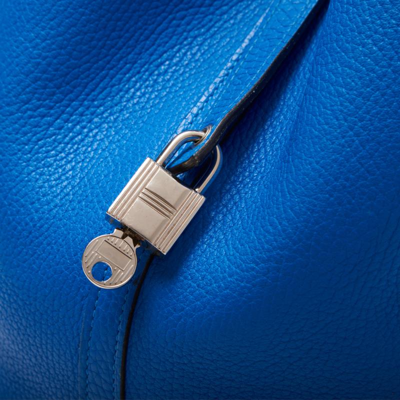 HERMES ERMES Picotin Lock MM Handbag Clemence Blue Indra (Silver G ) Handbag Handbag Lady Handbag Hybrid 【 Delivery】 Eckham s Online