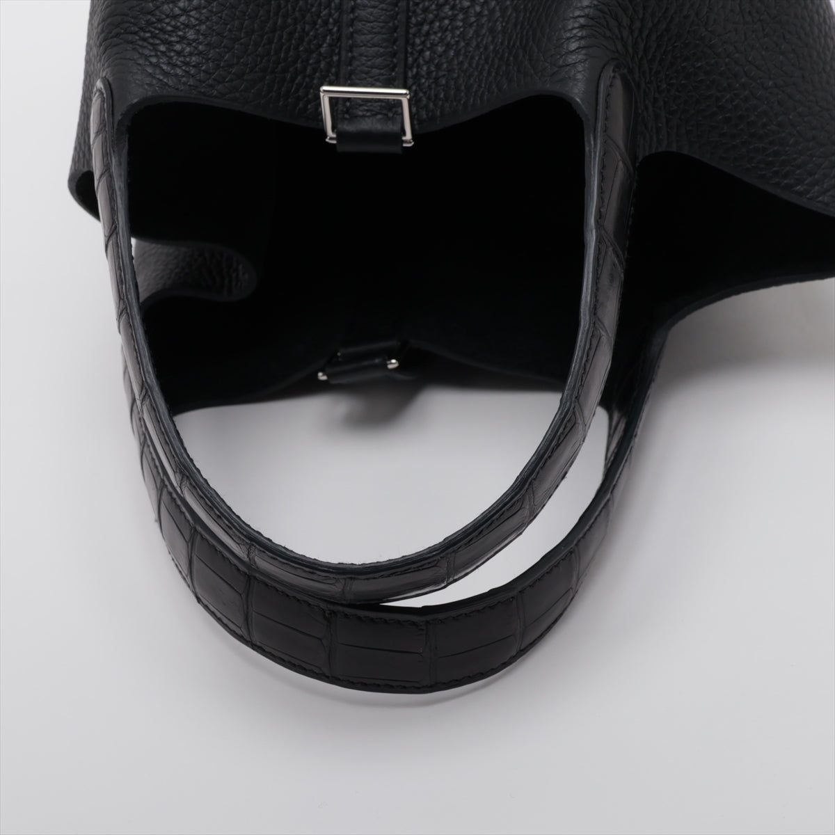 Hermes Picotin Lock Touch PM Claimant x Alligator Mat Black Silver G U 2022