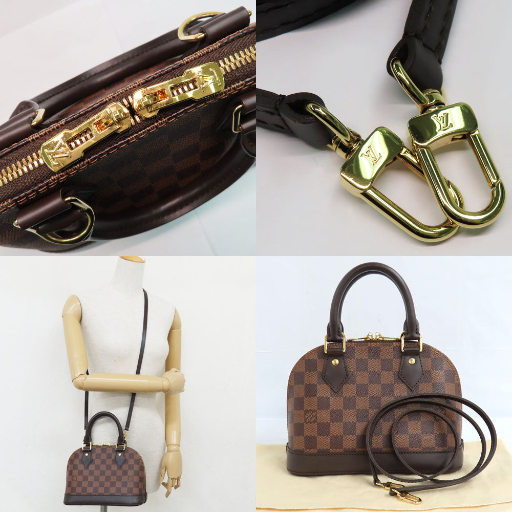 Louis Vuitton ALMA BB N41221 Damier Evene HandBag 2WAY Shoulder Bag Crossbody Brown G Gold Padlock Lugg Key Leather