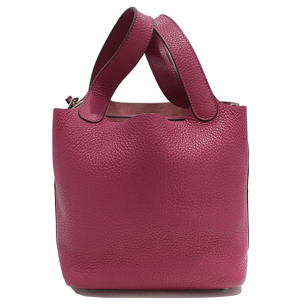Hermes Handbag Picotin Lock Picotin Lock PM 18 Tosca/SV G Clemence O 2011 Manufactured Women Key/Cadena Bag Preservation 【 】 Neck Quality Wood