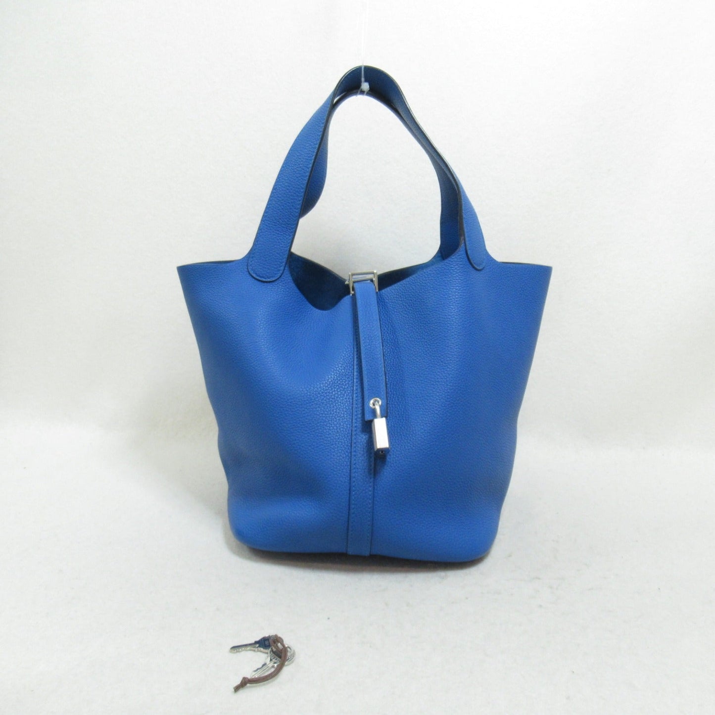 Hermes Picotin Lock MM konos Handbag Handbag Handbag Leather Trio Clemence Blue