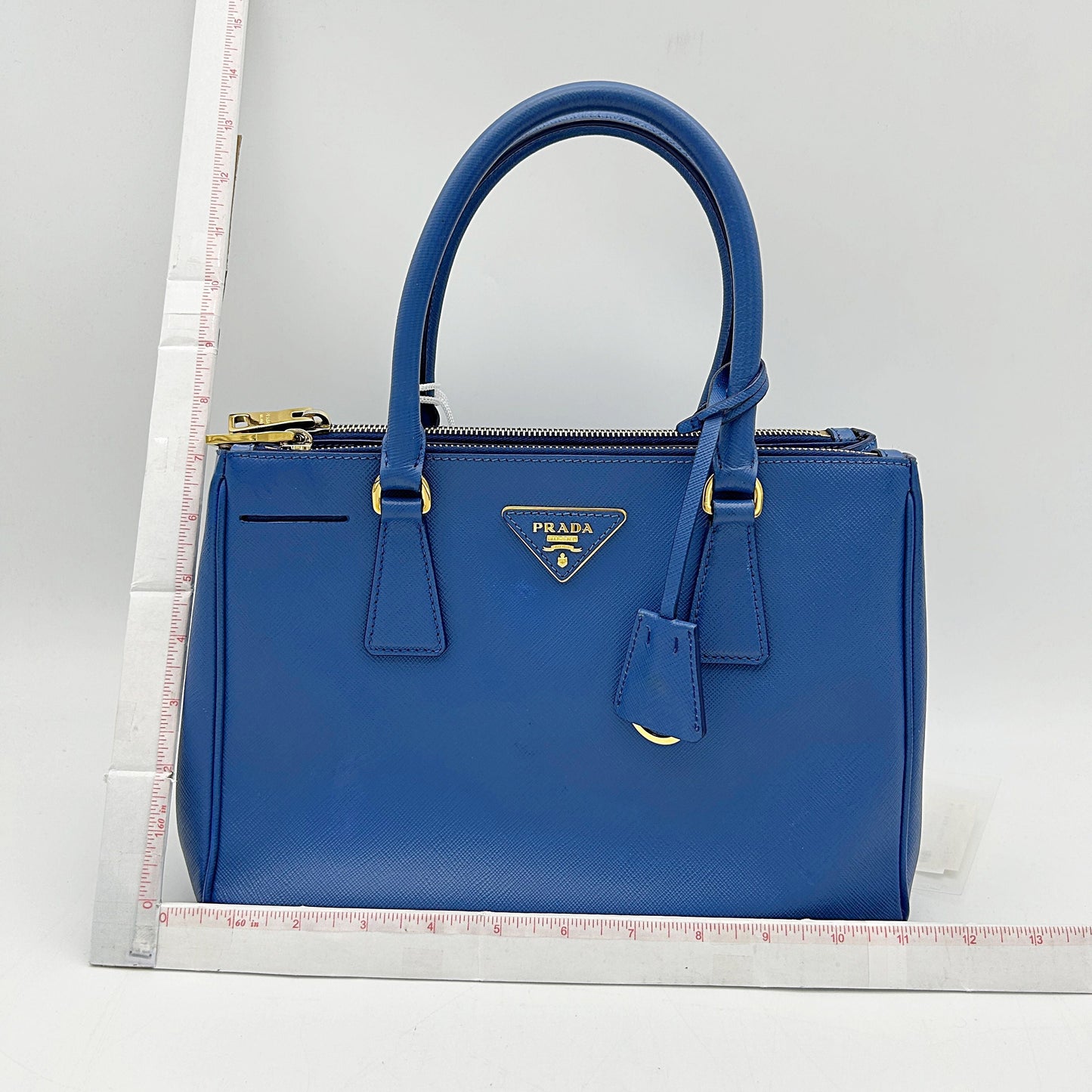 Prada Saffiano Leather Galleria Double Zip - Blue Totes, Handbags LA12131