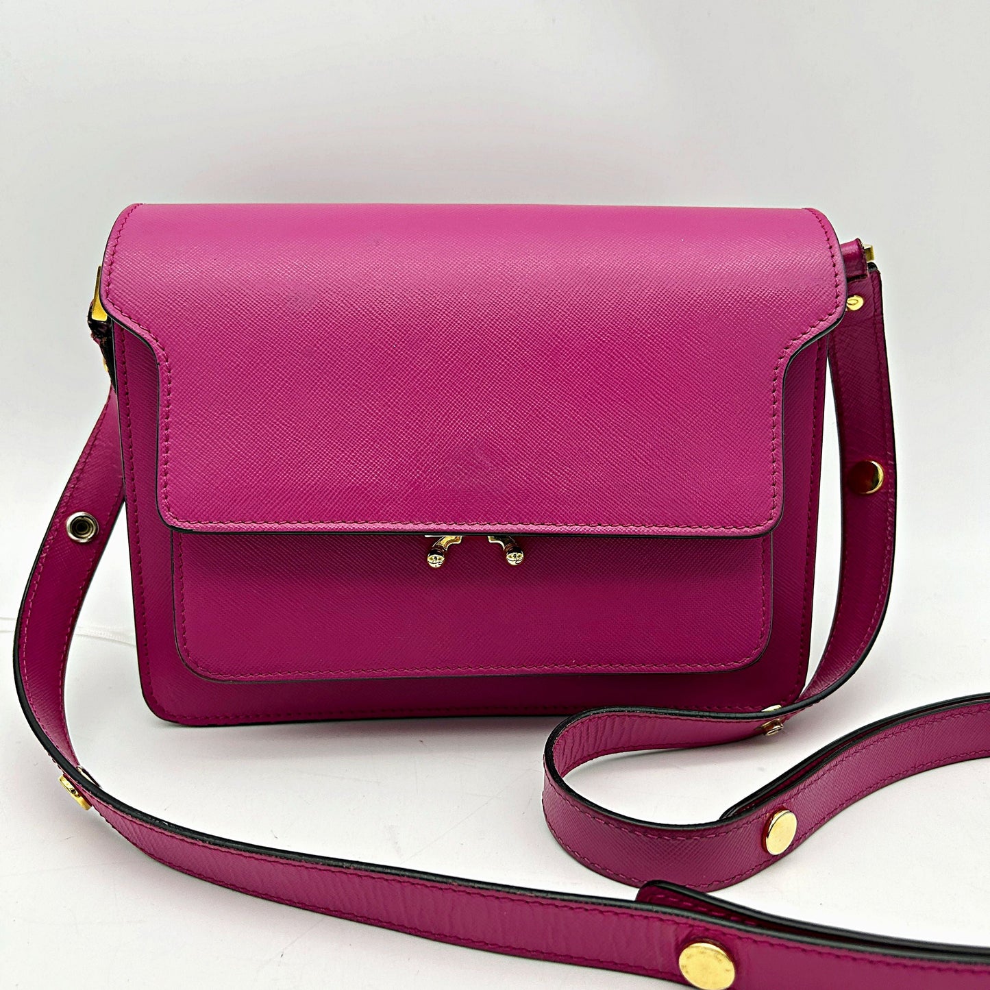 Marni Trunk Soft Mini Crossbody Bag in Pink Leather LA19915