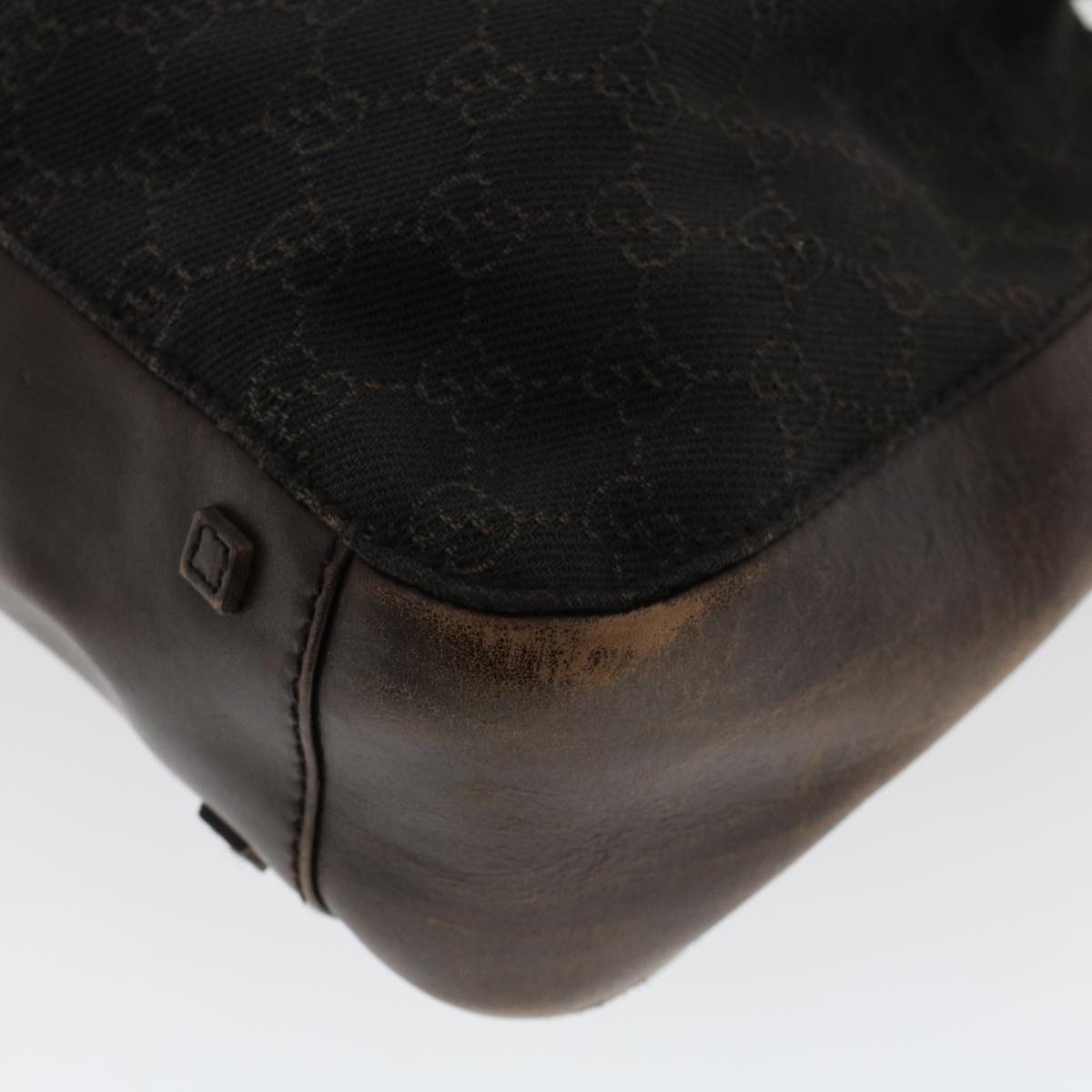 GUCCI GG Canvas Tote Bag Canvas Leather Dark Brown fm2491