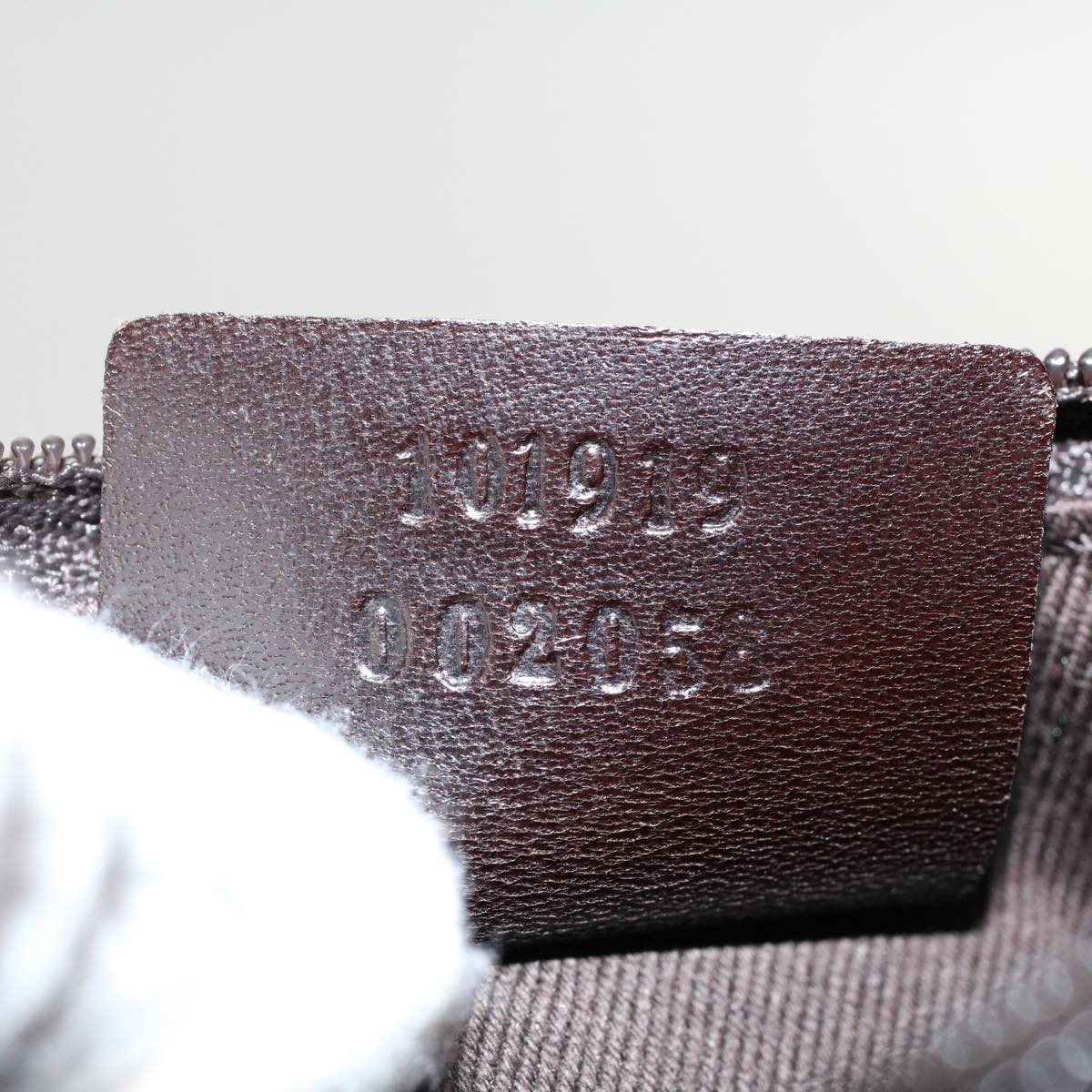 GUCCI GG Canvas Tote Bag Canvas Leather Dark Brown fm2491