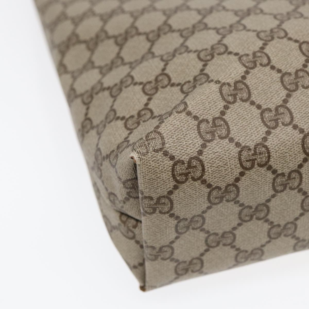 GUCCI GG Supreme Web Sherry Line Tote Bag PVC Beige 39 02 003 Auth fm3734