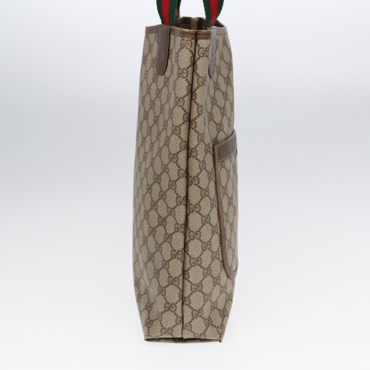 GUCCI GG Supreme Web Sherry Line Tote Bag PVC Beige 39 02 003 Auth fm3734