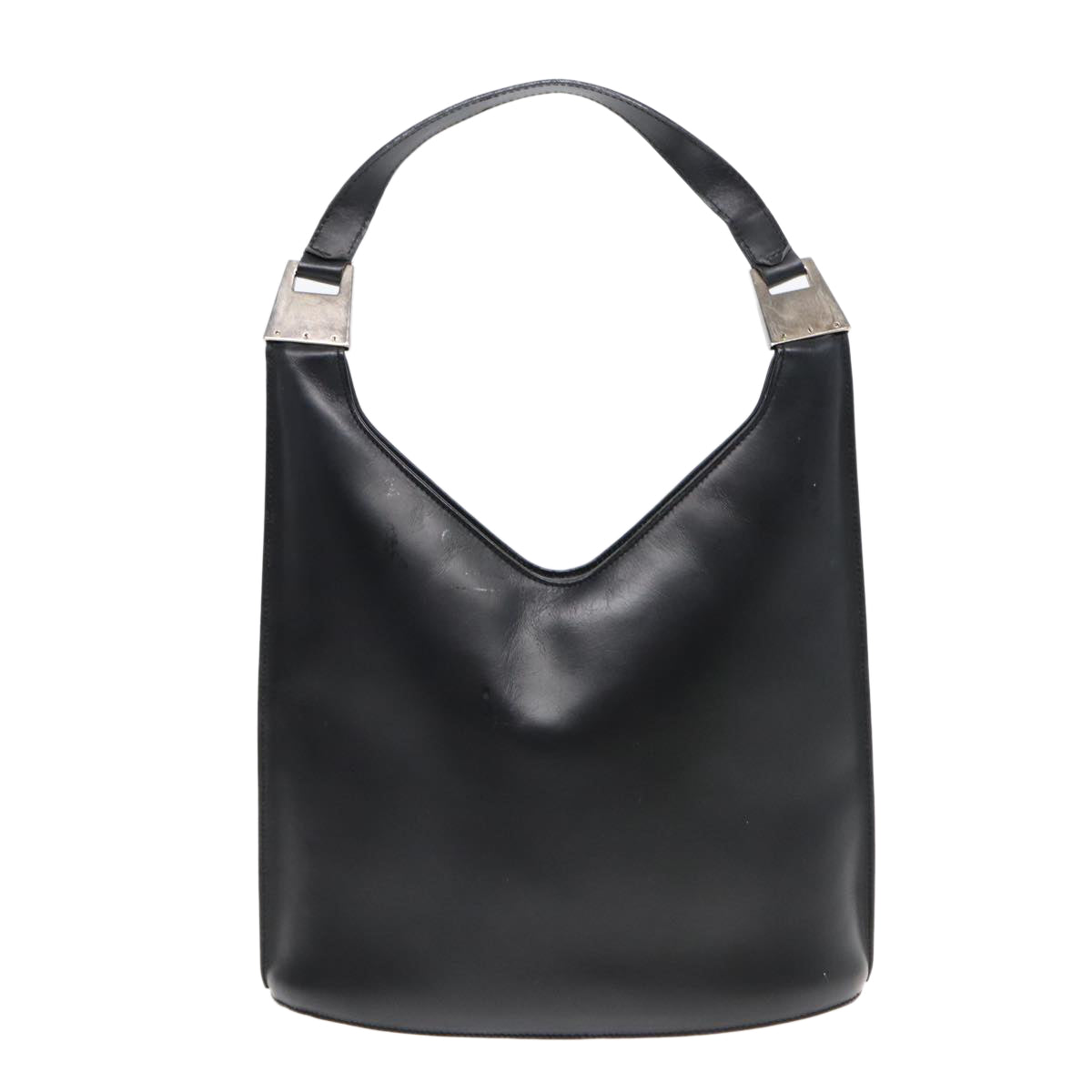GUCCI Shoulder Bag Leather Black Silver 001 2113 3010 Auth fm3745